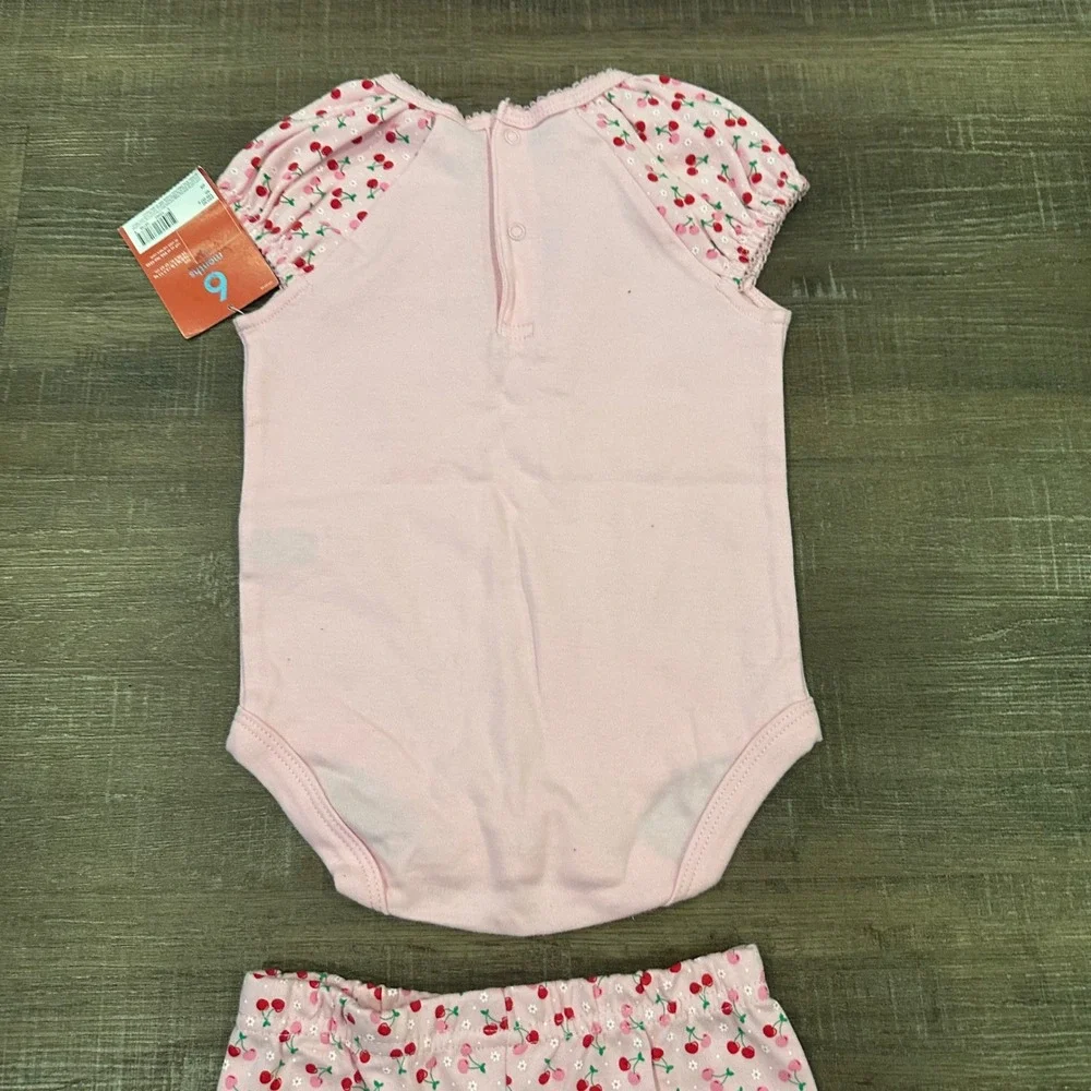 Carter's Baby Girls Cherry Bodysuit Grandma's Sweetie Pants Set Pink 6 Mo NWT
